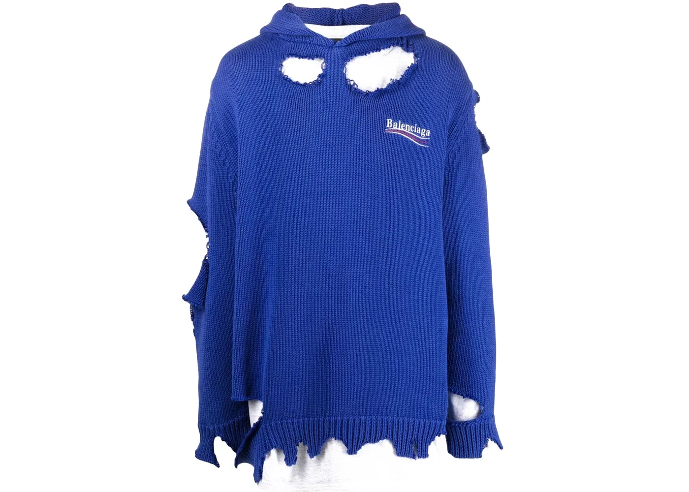 Мужской худи с принтом Political Campaign Destroyed Balenciaga, Blue