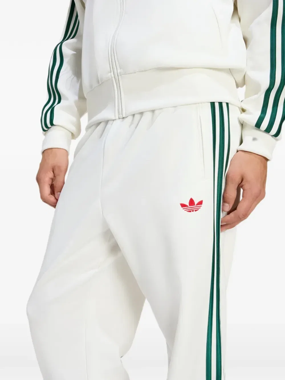 Спортивные брюки Firebird с боковыми полосками Adidas, белый — фото 4