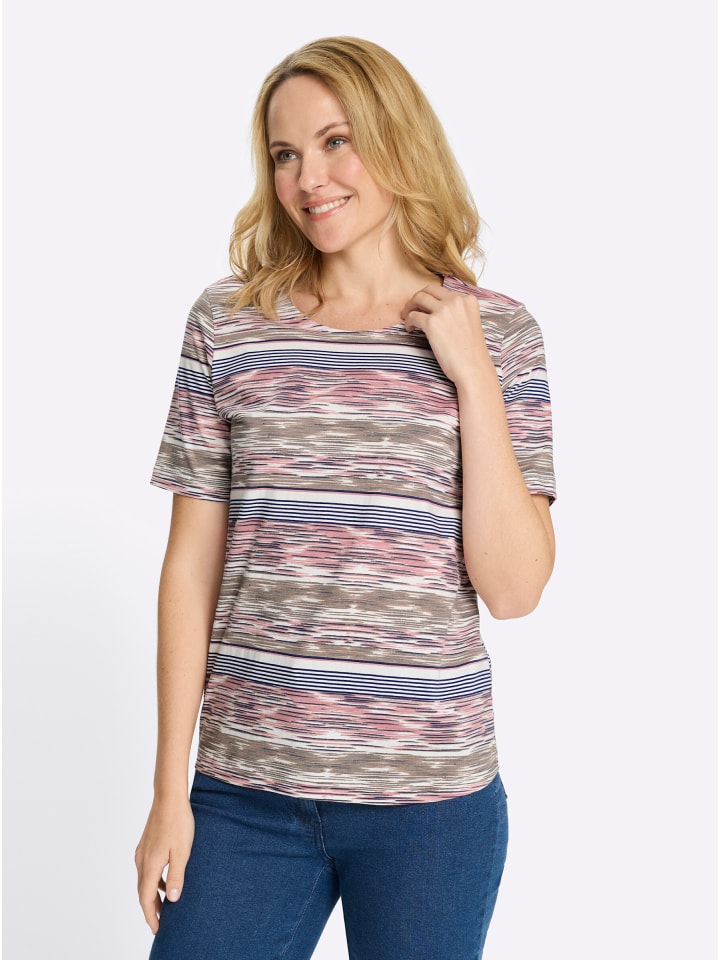 

Рубашка с короткими рукавами с принтом фламинго и экрю Sieh an!