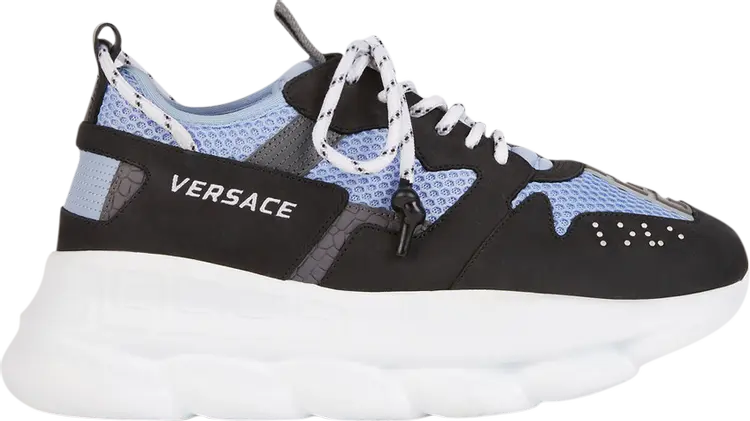 

Кроссовки Versace Chain Reaction 2 Black Light Blue, черный