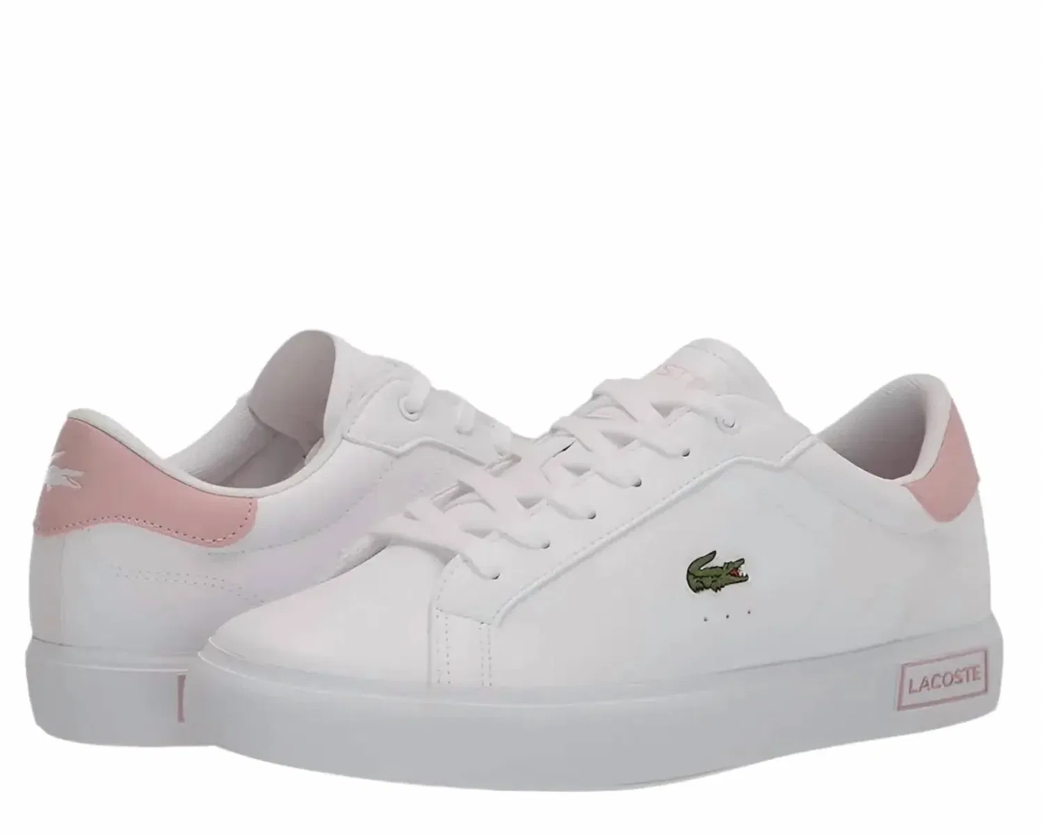 Детские кроссовки кожаные Powercourt 0721 1 Suc Lacoste, White/Light Pink — фото 2