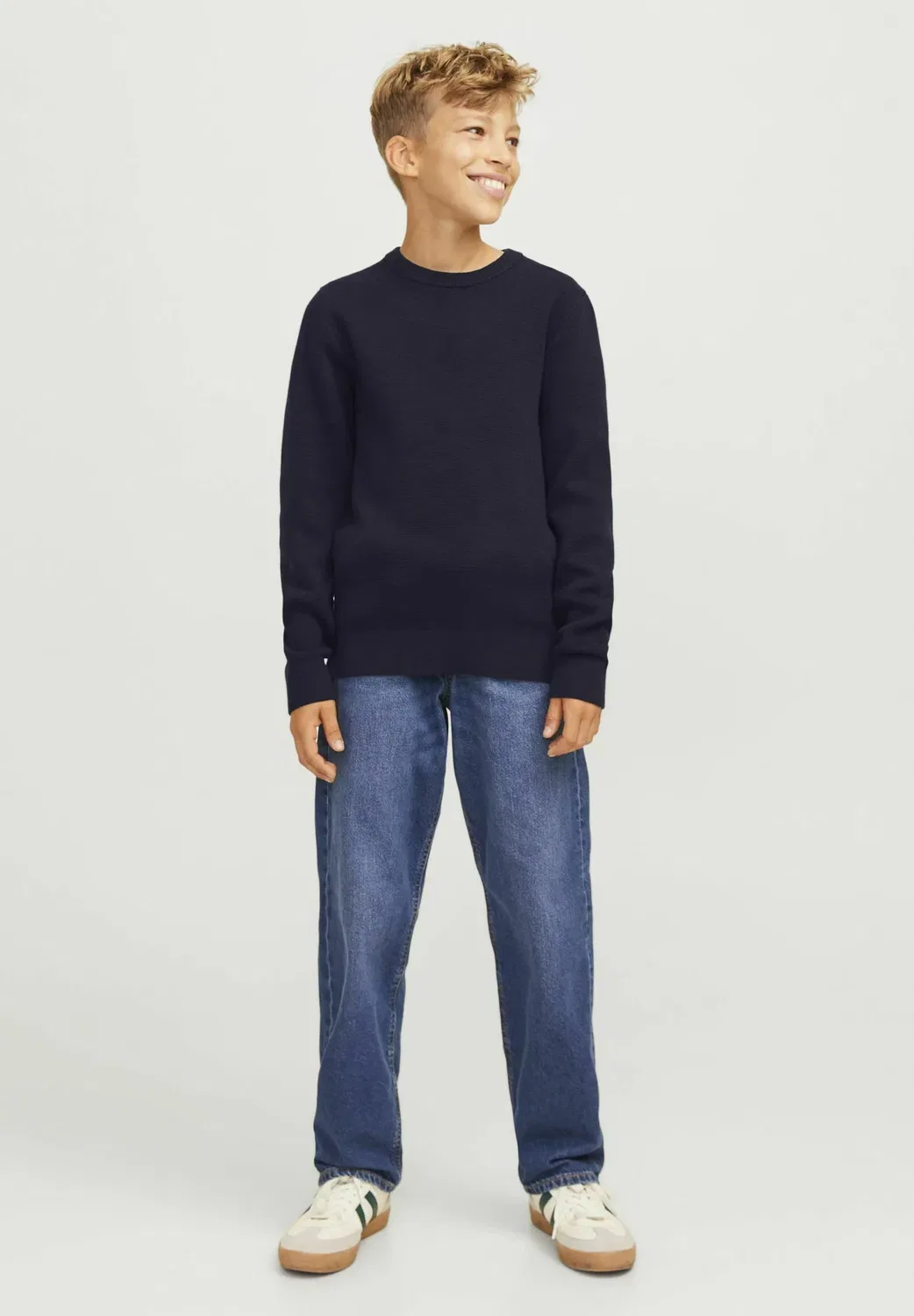Strickpullover mit rundhals Strickpullover mit rundhals für jungs - джемпер Jack & Jones Junior, Night Sky