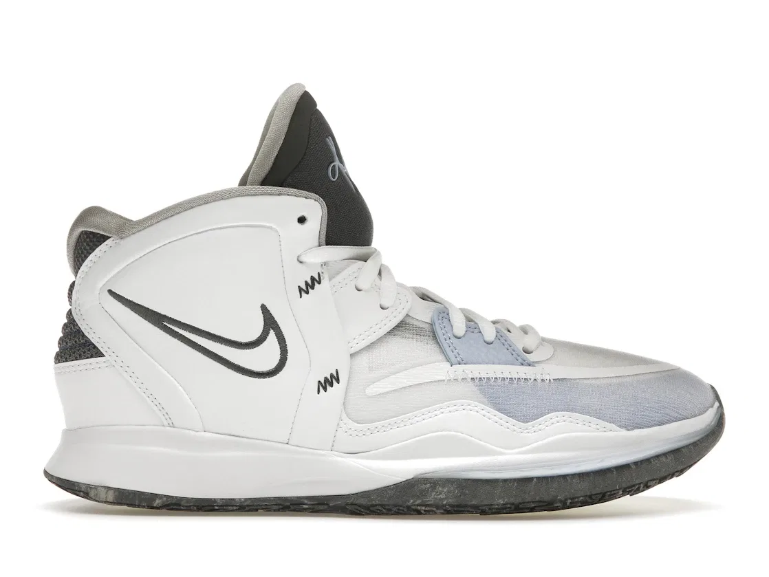 Детские кроссовки для баскетбола с дизайном Smoke And Mirrors Nike Kyrie Infinity, White/Light Marine/Medium Blue/Iron Gray