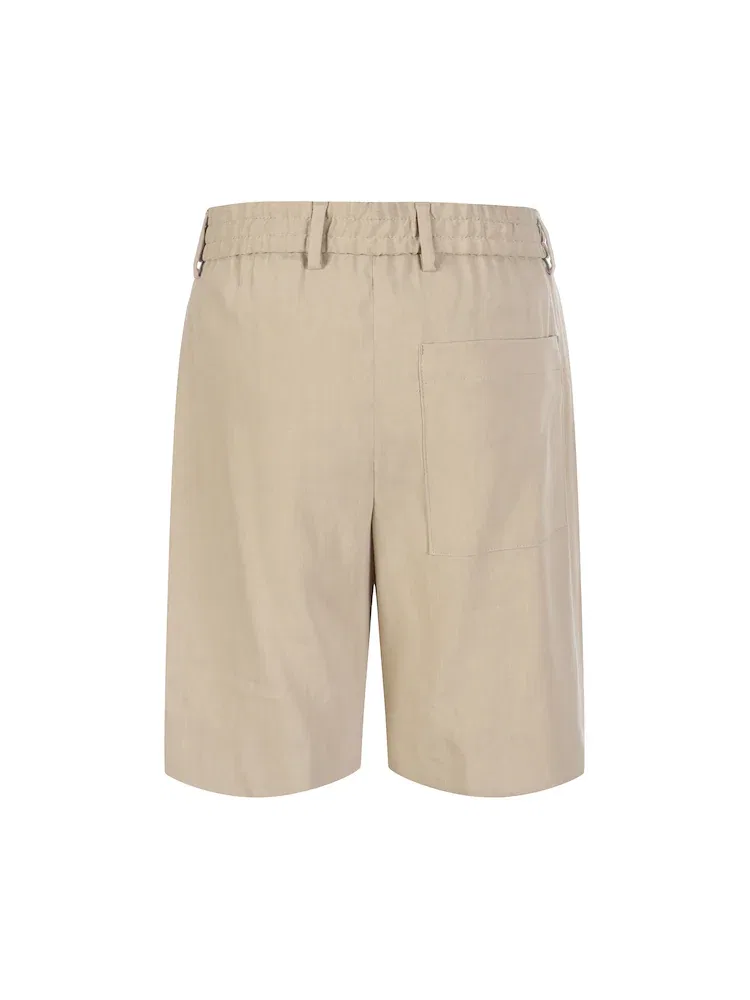 Шорты из льна, Washable Linen BOSS, Beige — фото 3