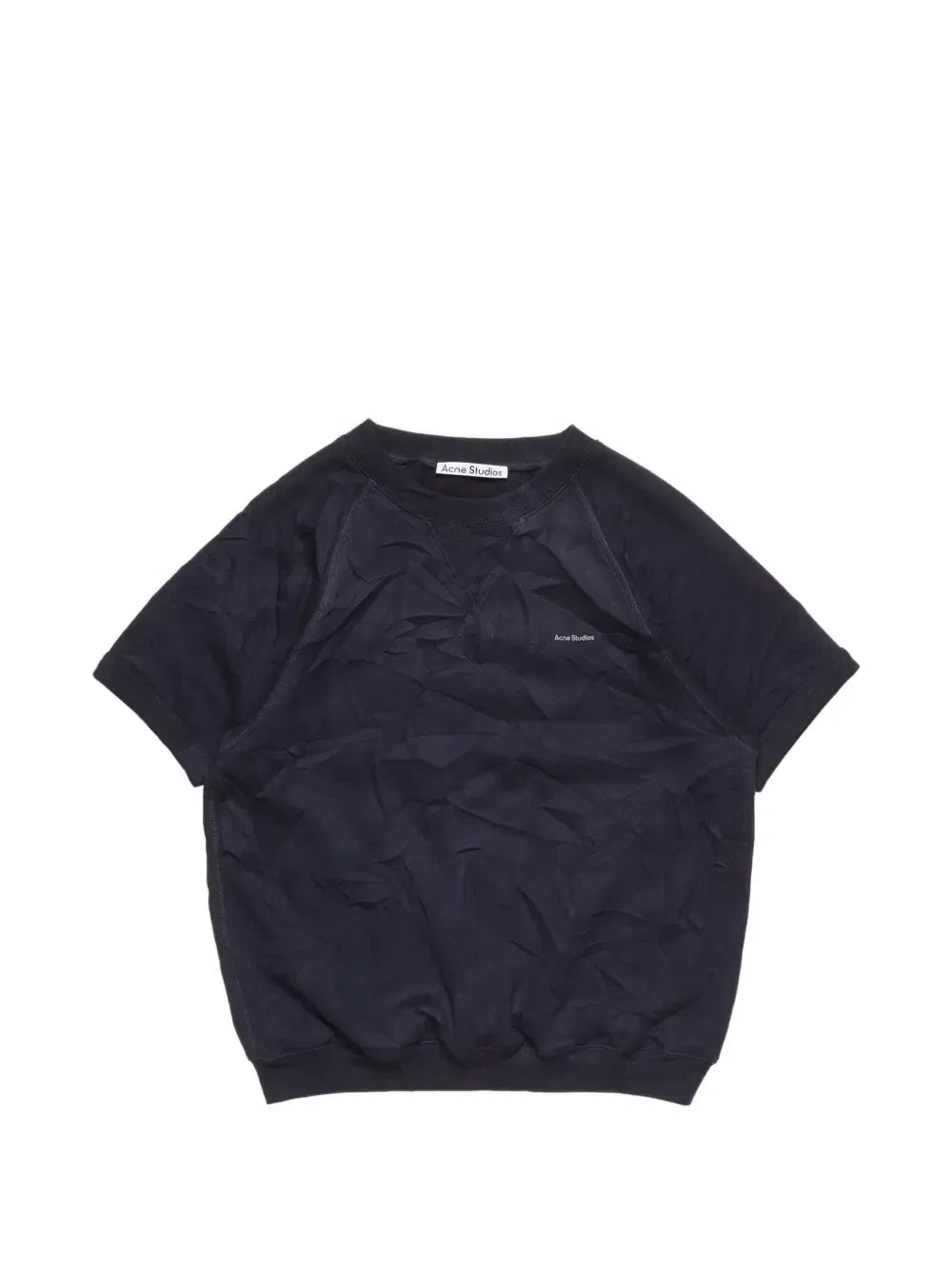 Жатая футболка с короткими рукавами Acne Studios, синий