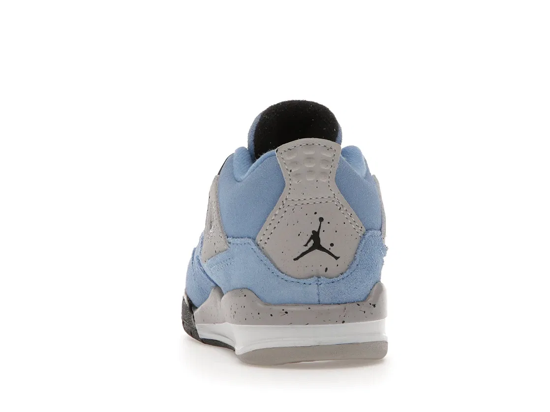 Детские кроссовки Lifestyle с замшевым верхом Jordan 4 Retro, University Blue/Tech Grey/White/Black — фото 4