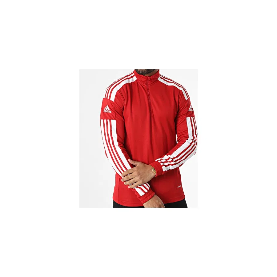 Мужской свитшот с длинным рукавом и молнией Squad 21 Zipped Neck adidas, Красный — фото 3
