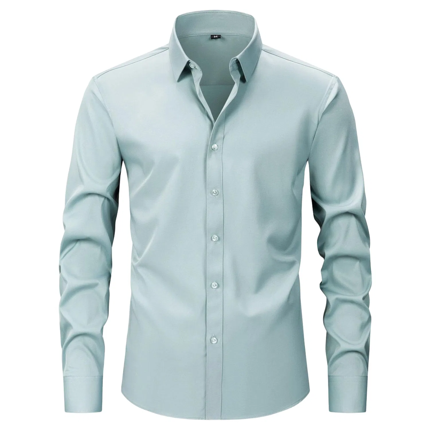 Мужская рубашка с длинным рукавом, современный slim fit, Green Bean