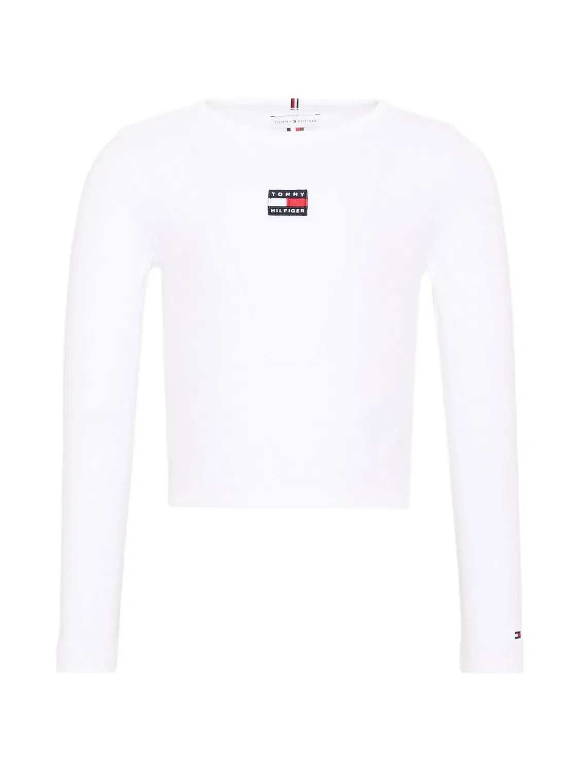 Футболка в рубчик с нашивкой-логотипом Tommy Hilfiger Junior, белый