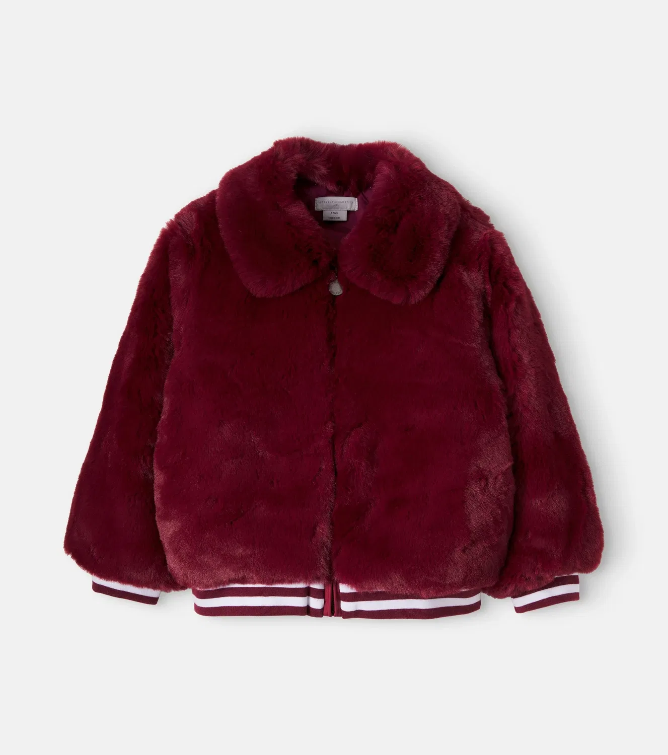 Тедди-пальто с молнией спереди Stella Mccartney Kids, бордовый