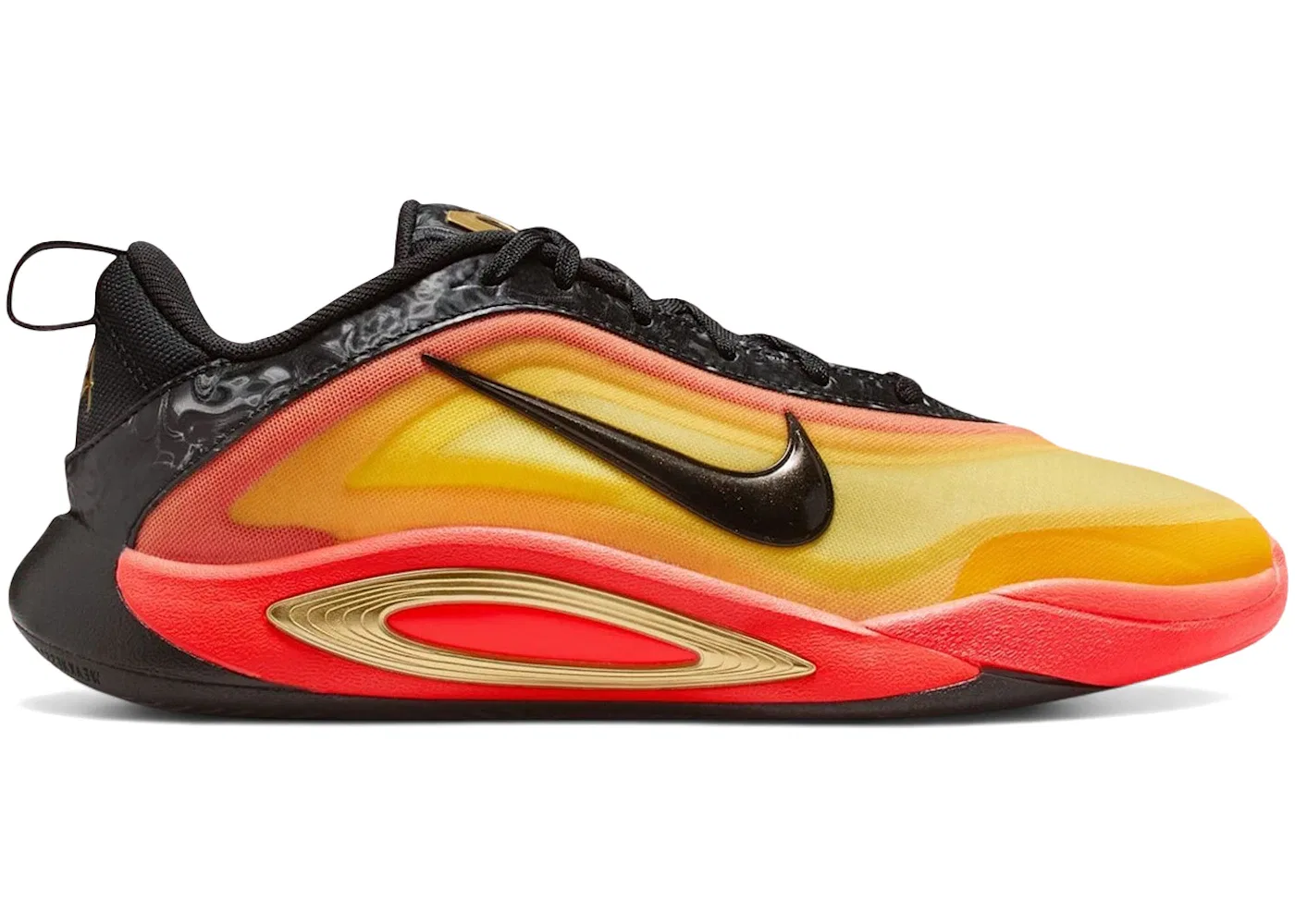 Детские кроссовки для девочек с дизайном A'ja Wilson Nike A'One Nike, Black Metallic Gold Bright Crimson University Gold