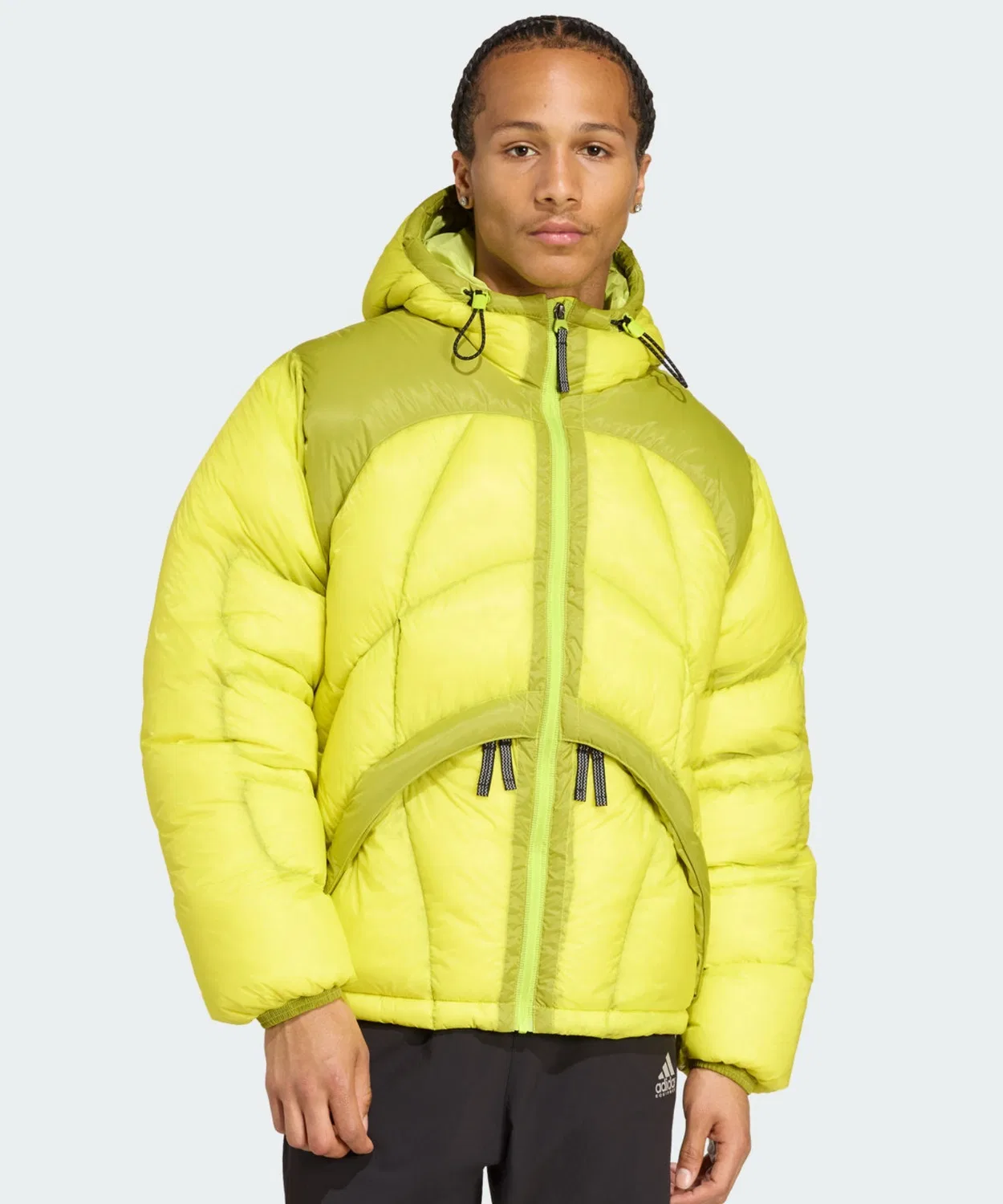 Мужская куртка-пуховик с капюшоном и утяжкой EQT Pertex Adidas, Yellow