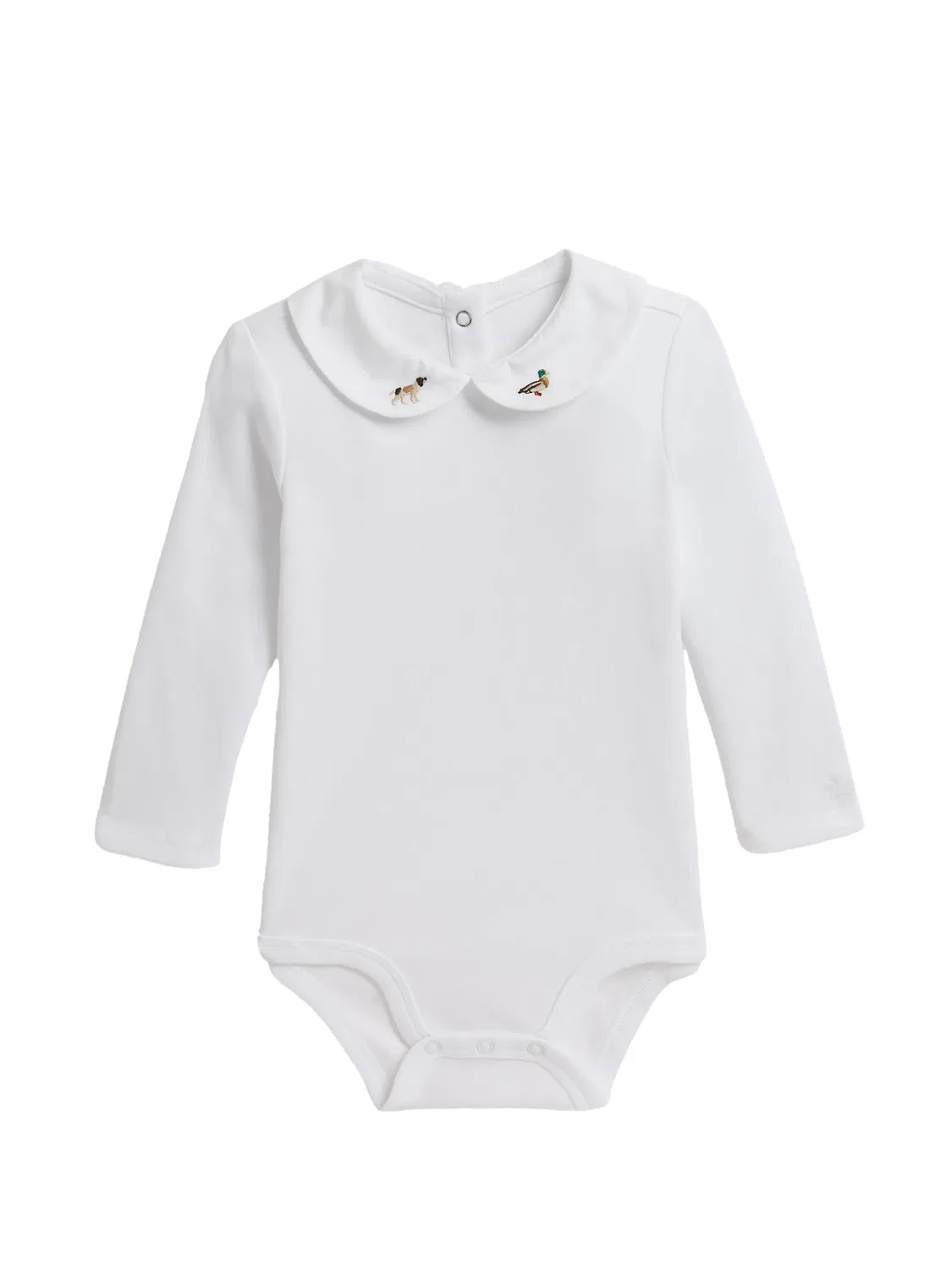 Боди с воротником Питер Пэн и вышивкой Polo Ralph Lauren Kids, белый