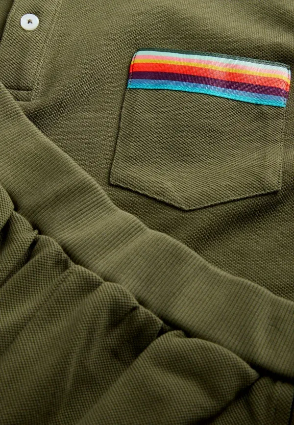 Комплект с шортами Paul Smith Junior, зеленый/хаки — фото 4