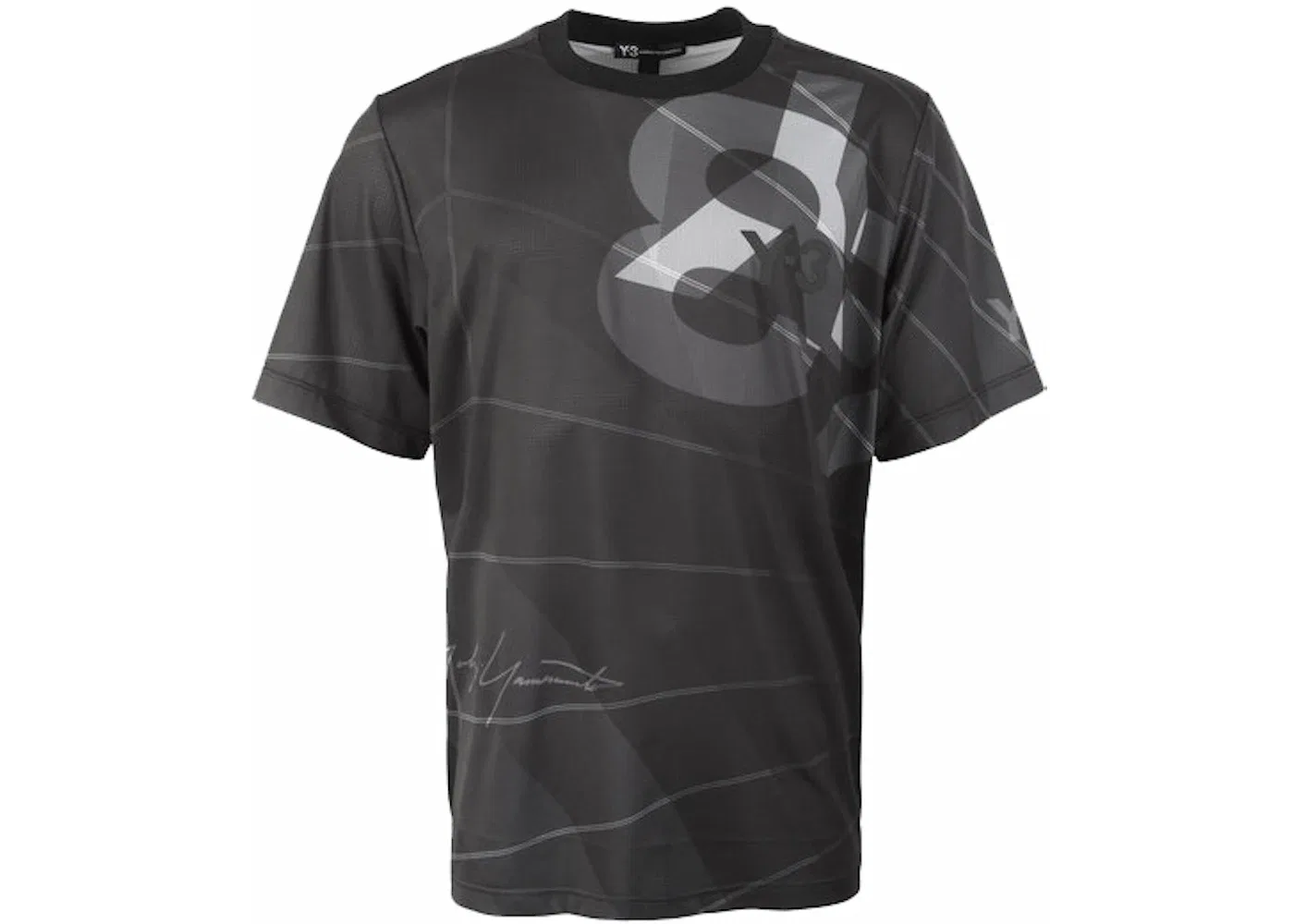 Мужская футболка с принтом Y-3 All Over Print Football Shirt Adidas, Black