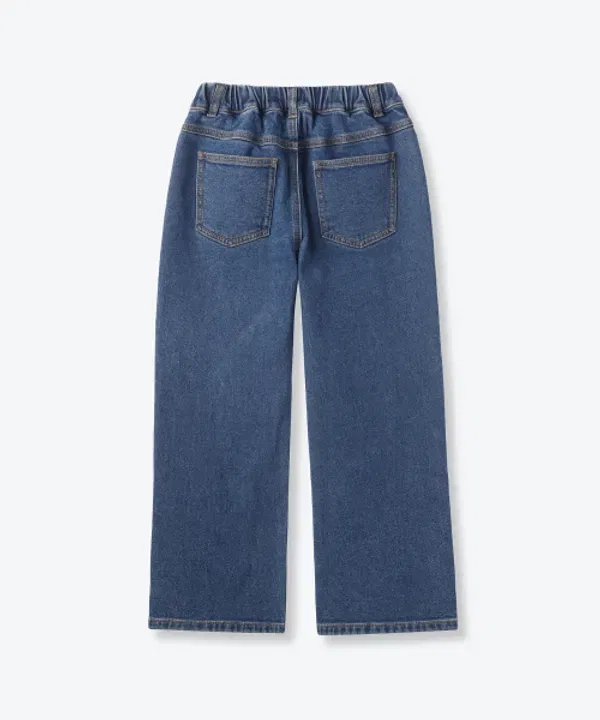 Джинсы утепленные прямого кроя на резинке, Musinsa Standard Kids, Medium Indigo — фото 3