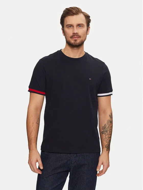 Футболка regular fit Global Stripe Tommy Hilfiger, темно-синий
