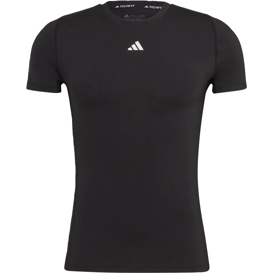 Футболка для фитнеса с технологией AEROREADY Techfit Training Tee adidas, Черный — фото 2