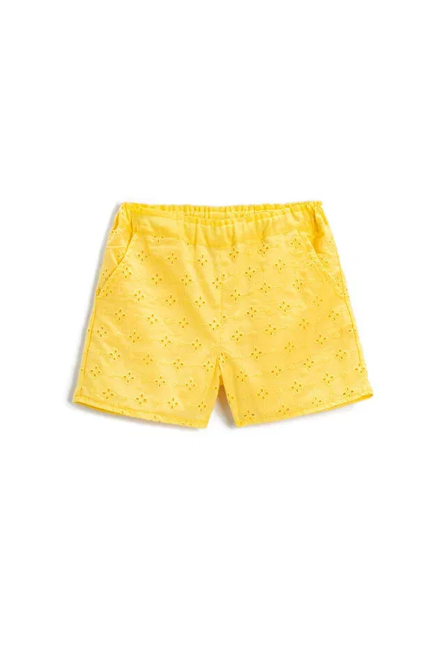 Детские шорты для девочек хлопковые с принтом Fisto Koton, Yellow 152 — фото 2