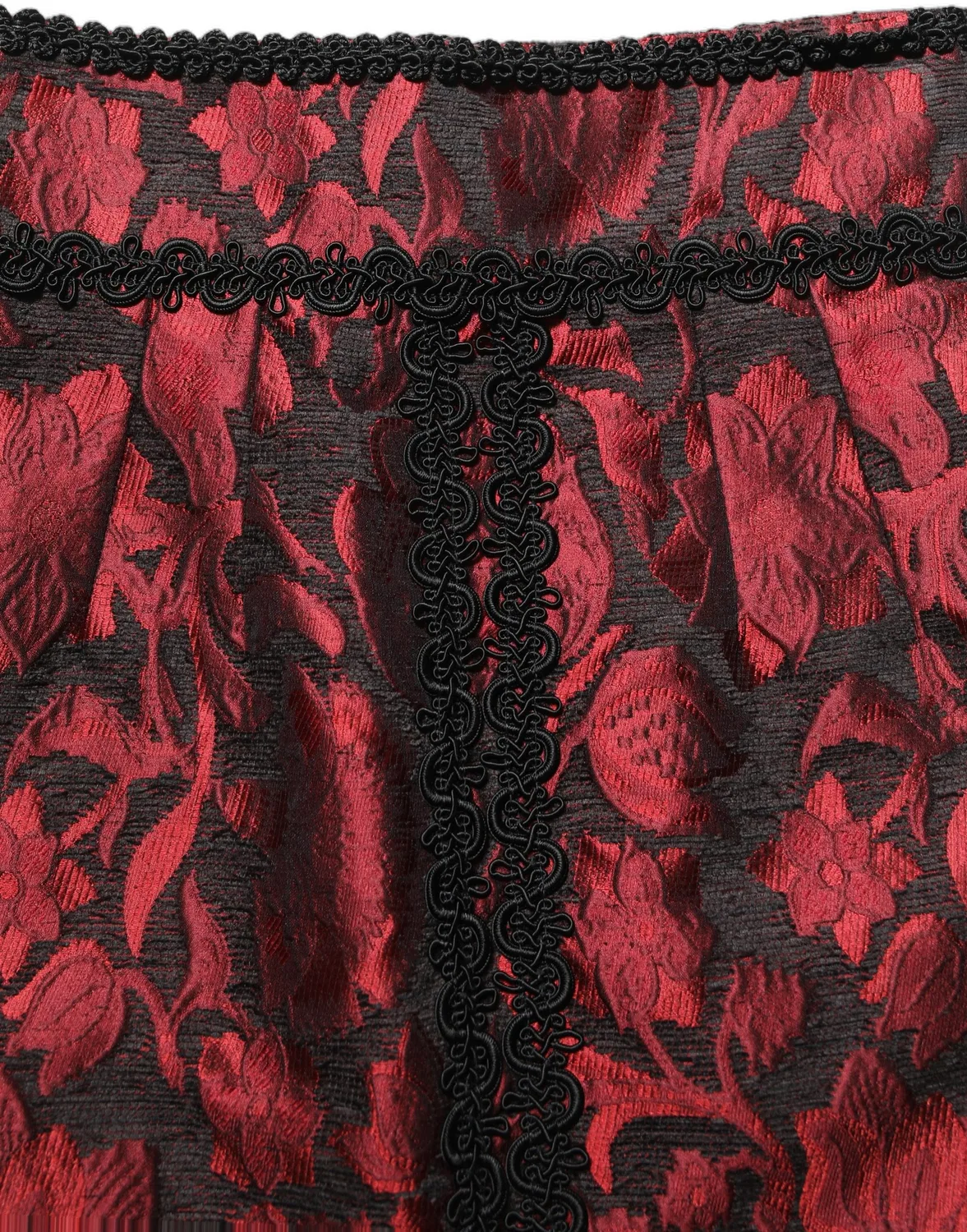 Женская мини-юбка с цветочным жаккардовым узором Red Black Floral Lace Jacquard Dolce & Gabbana, Red
