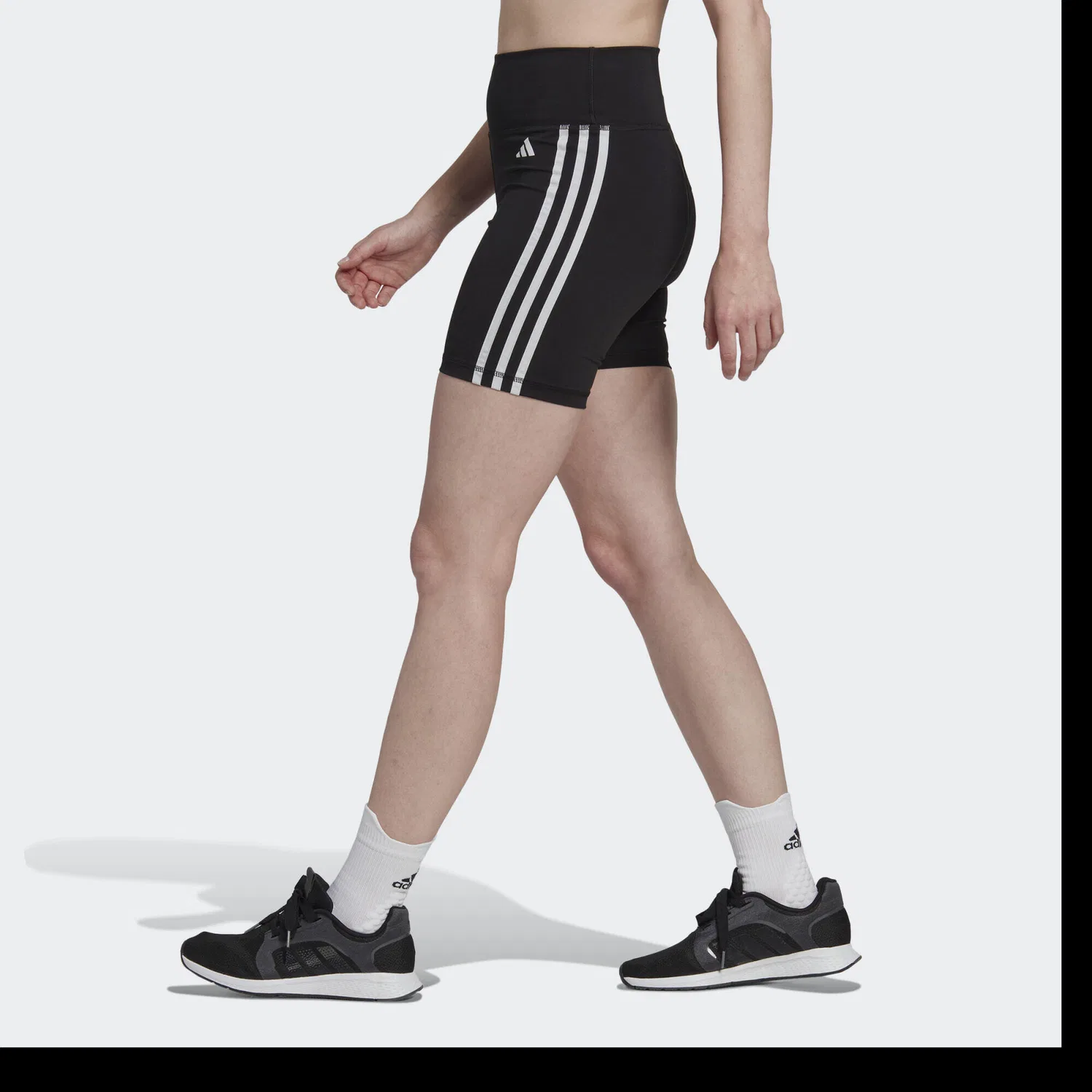 Женские леггинсы с высокой посадкой Training Essentials 3-Streifen High-Waisted Adidas, Schwarz — фото 3