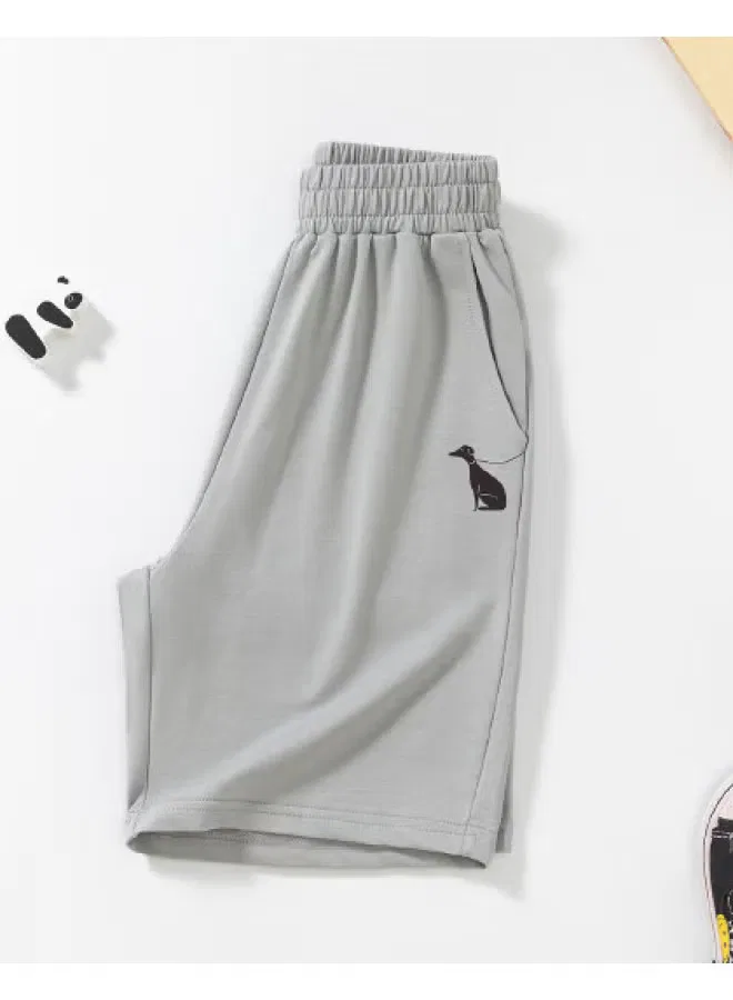 Шорты с принтом щенка для мальчиков Jeanswest, серый