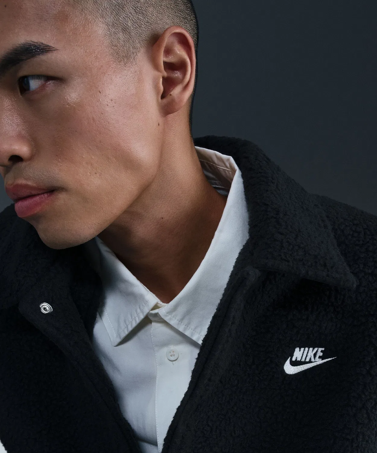 Мужская куртка-коуч с флисом, модель HV1430 NIKE, Оранжевый — фото 4