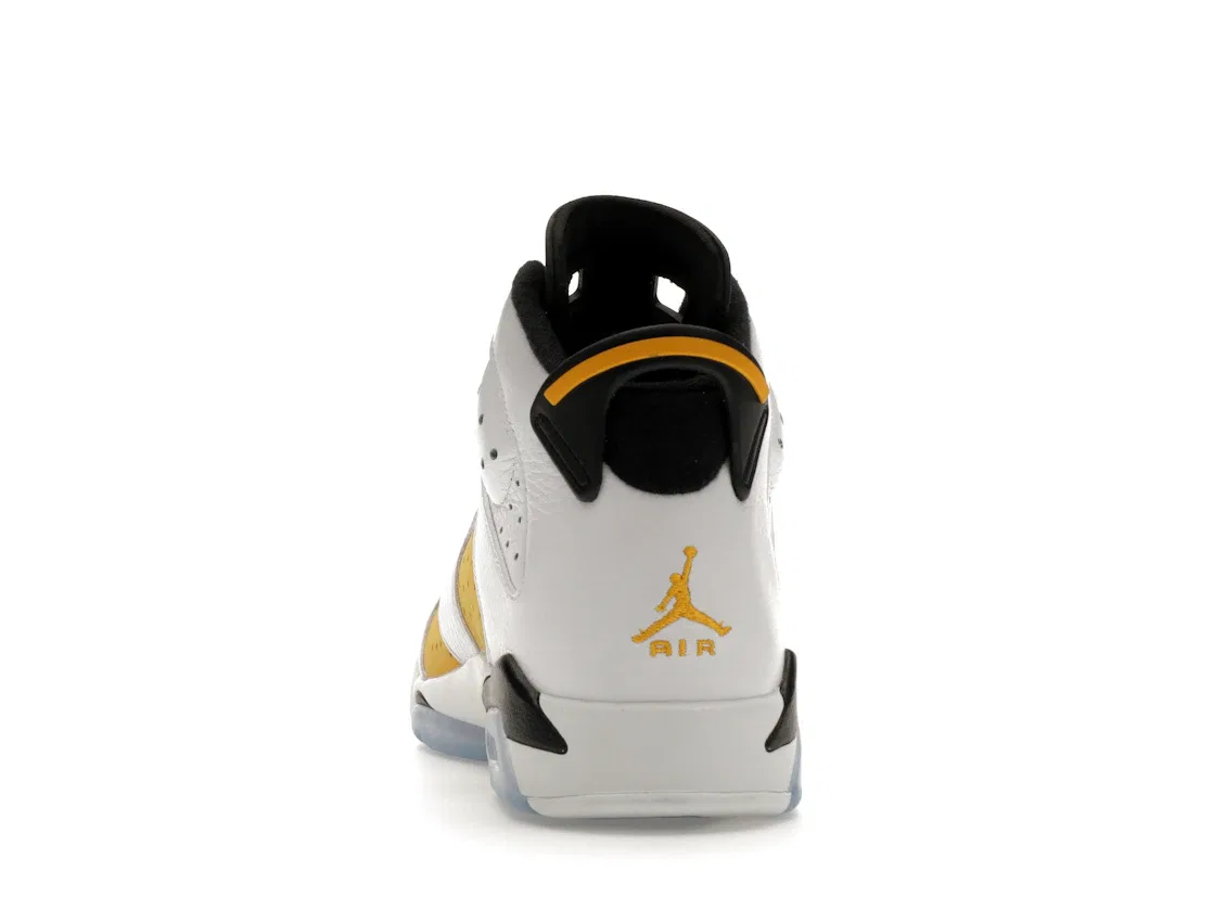 Детские кроссовки Lifestyle с ретро-дизайном Jordan 6 Retro Jordan, White/Yellow Ochre-Black — фото 4