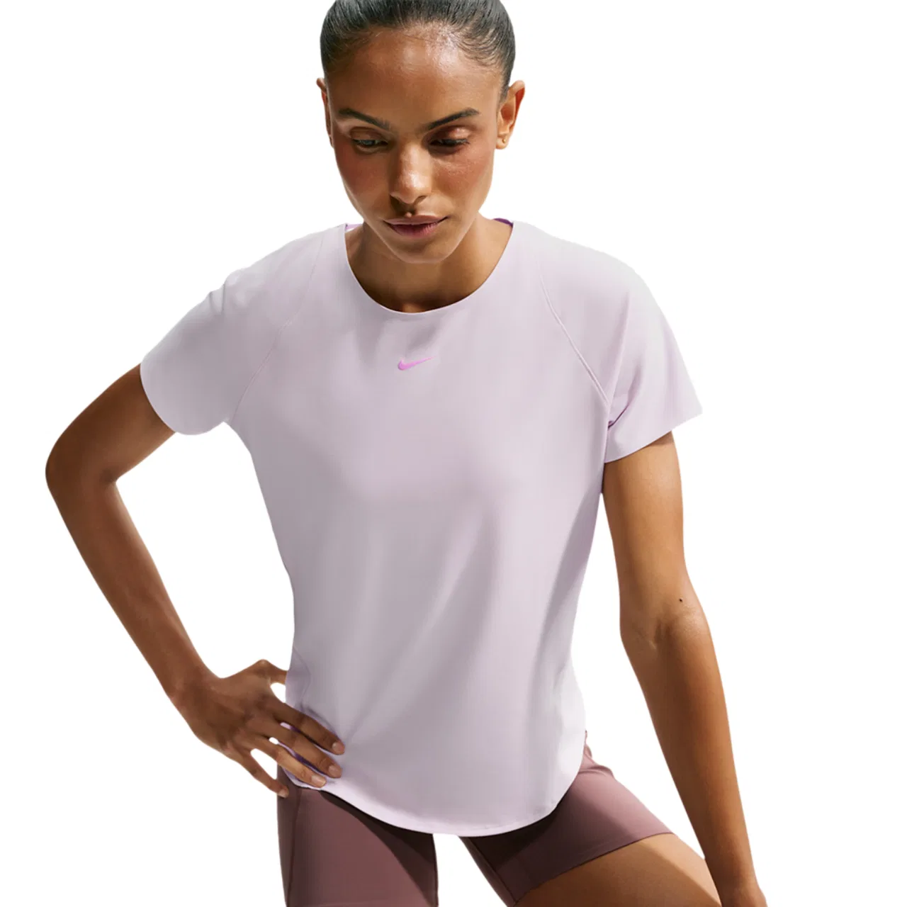 Женская футболка с коротким рукавом Nike Dri-FIT, Pink Rise Bleached Lilac
