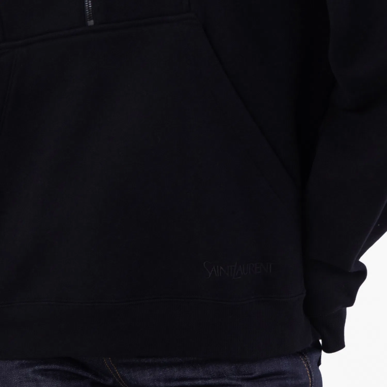 Женское худи из футера Camionneur Trucker Fleece Saint Laurent, Black — фото 3