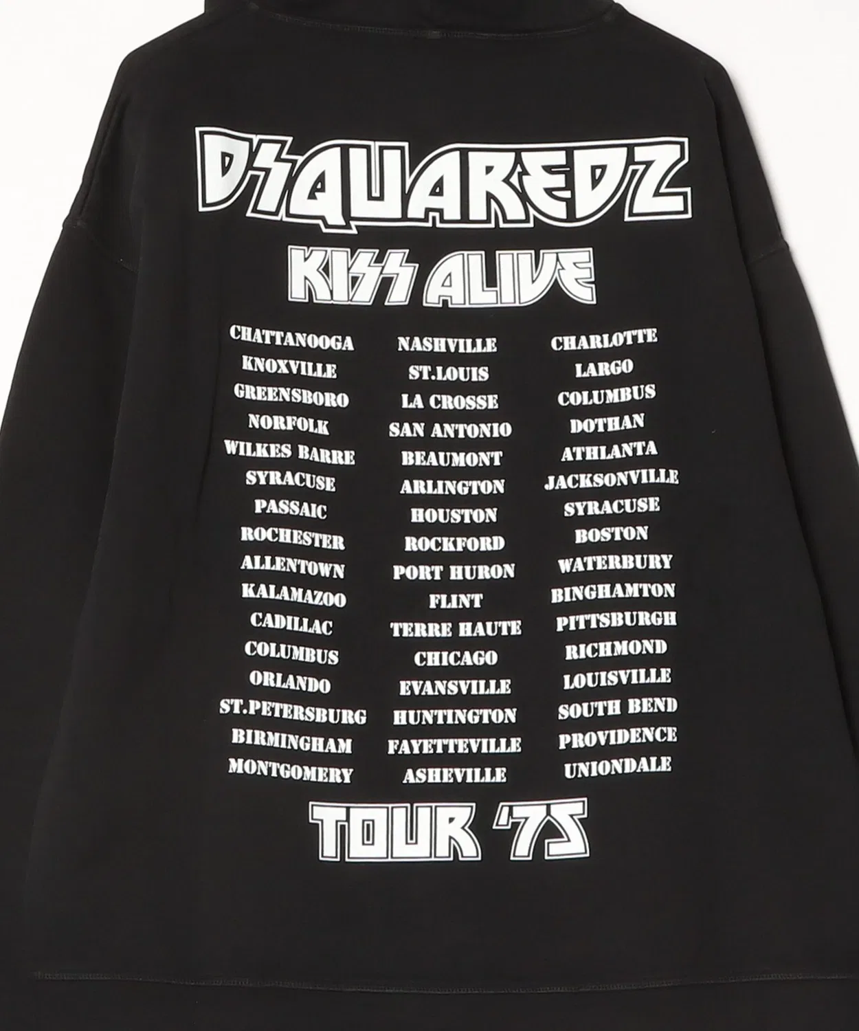 Мужской худи свободного кроя с принтом Kiss x D2 DSQUARED2, Черный — фото 3
