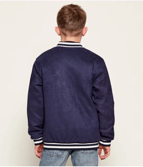 Детская куртка-бомбер для мальчиков с принтом Bomber Guess, Blu Marino — фото 3