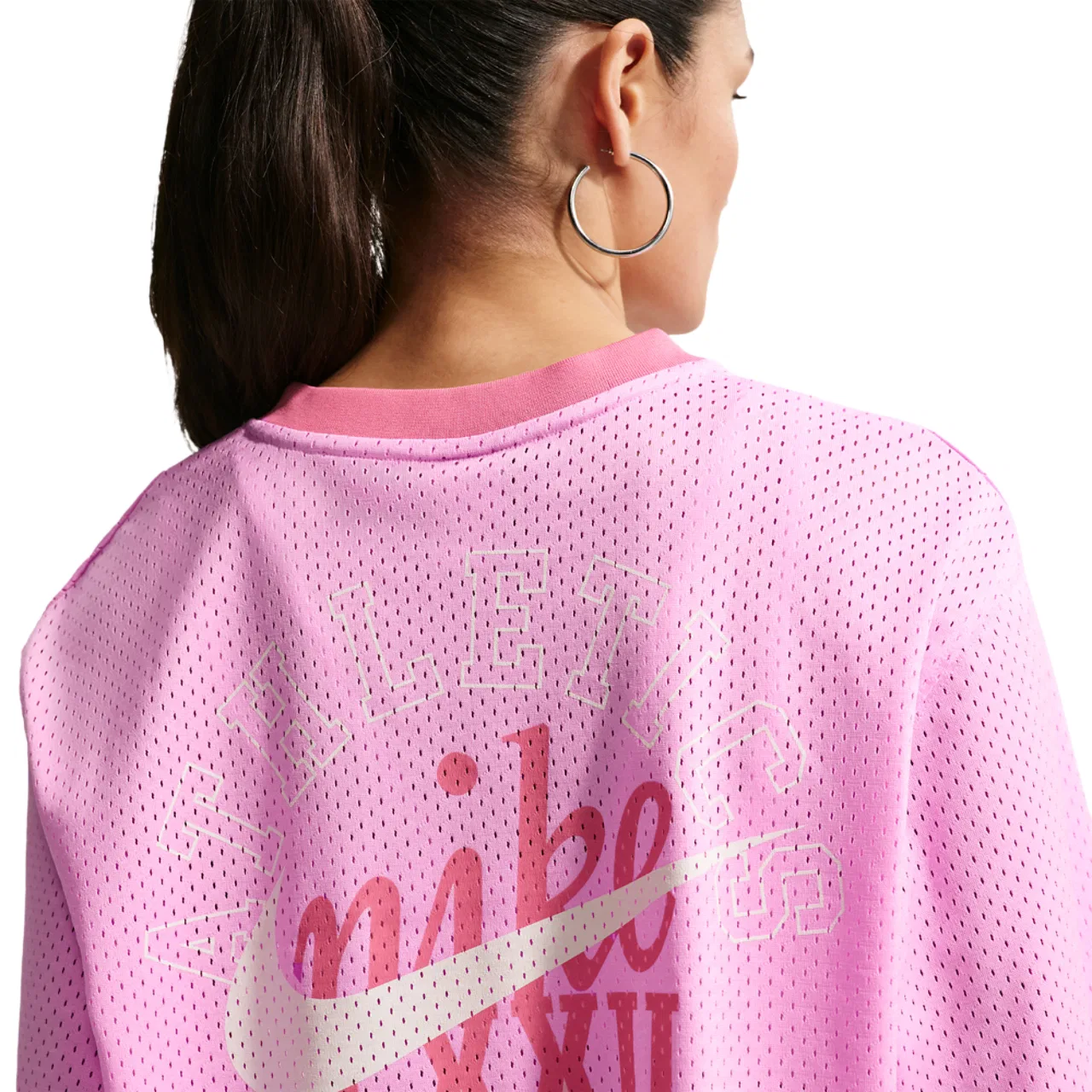Женская джерси Heritage Festival Crop Mesh Jersey Nike, цвет Peony/Peony/Pink Rise — фото 2