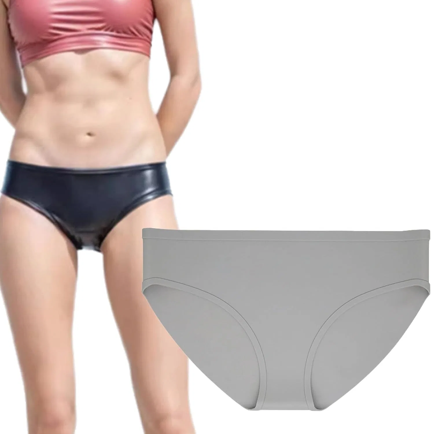 Женские плавки с полным покрытием Silicone Bikini Swimwear, Gray
