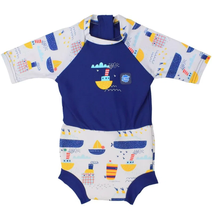 Слитный купальник с встроенным подгузником для плавания Sunsuit Tug boats Splash About, Tug Boats