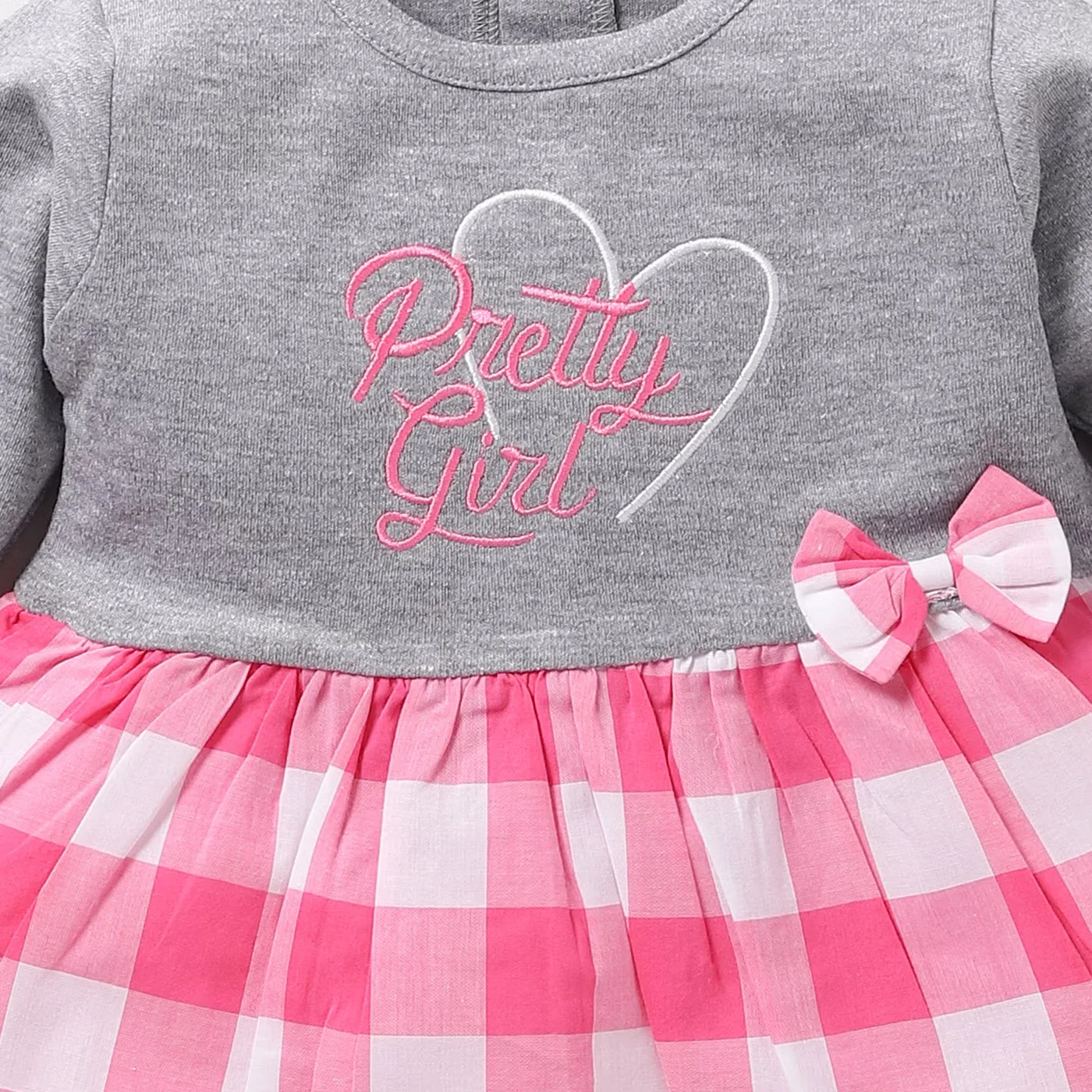 Платье-трапеция с длинным рукавом хлопковое Baby Go, розовый — фото 2