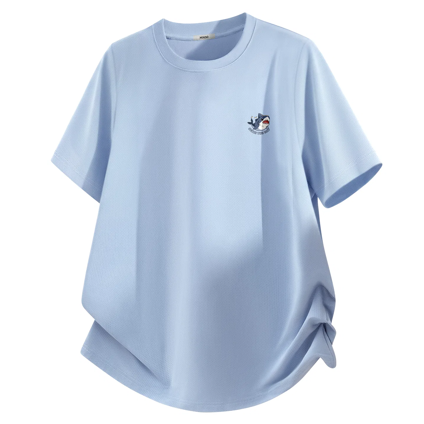 Футболка детская с принтом B Happy Shark Chest Logo MINISO, Dark Gray — фото 3