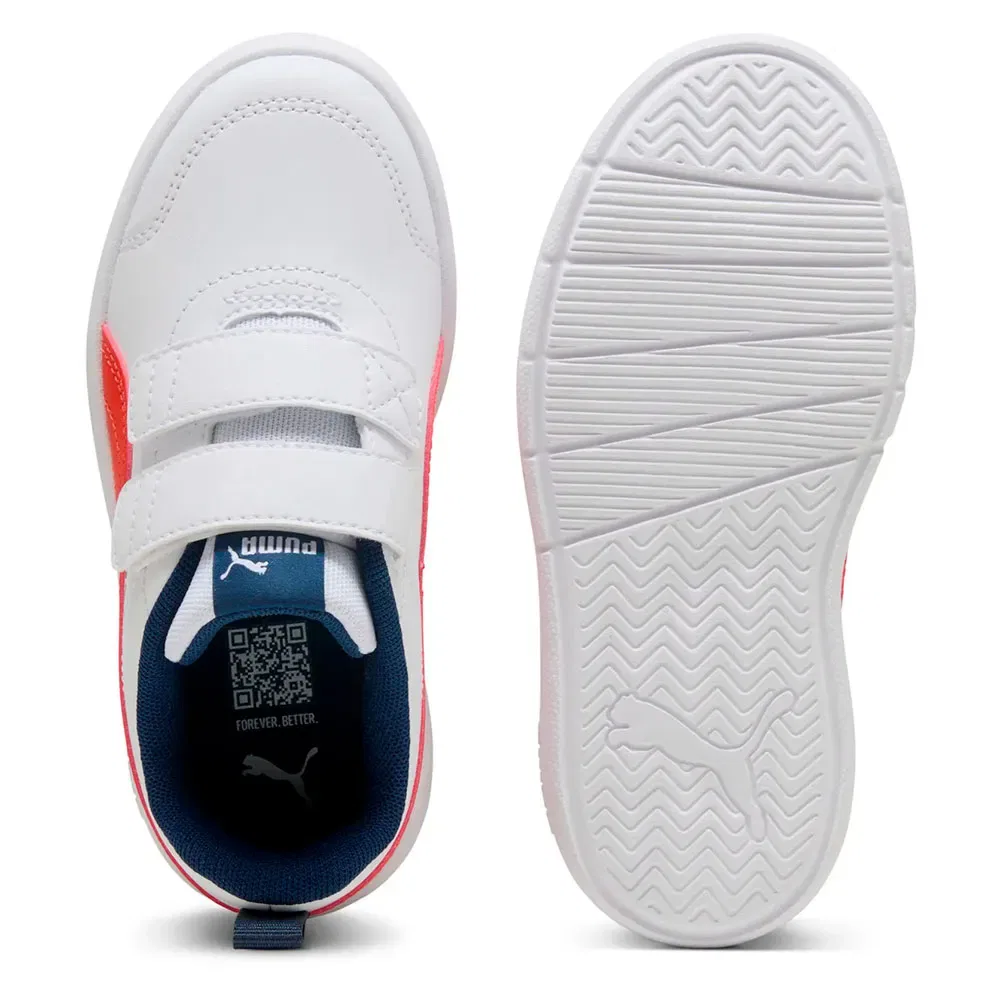 Детские кроссовки для девочек с липучками Courtflex V3 V PS Puma, White — фото 2