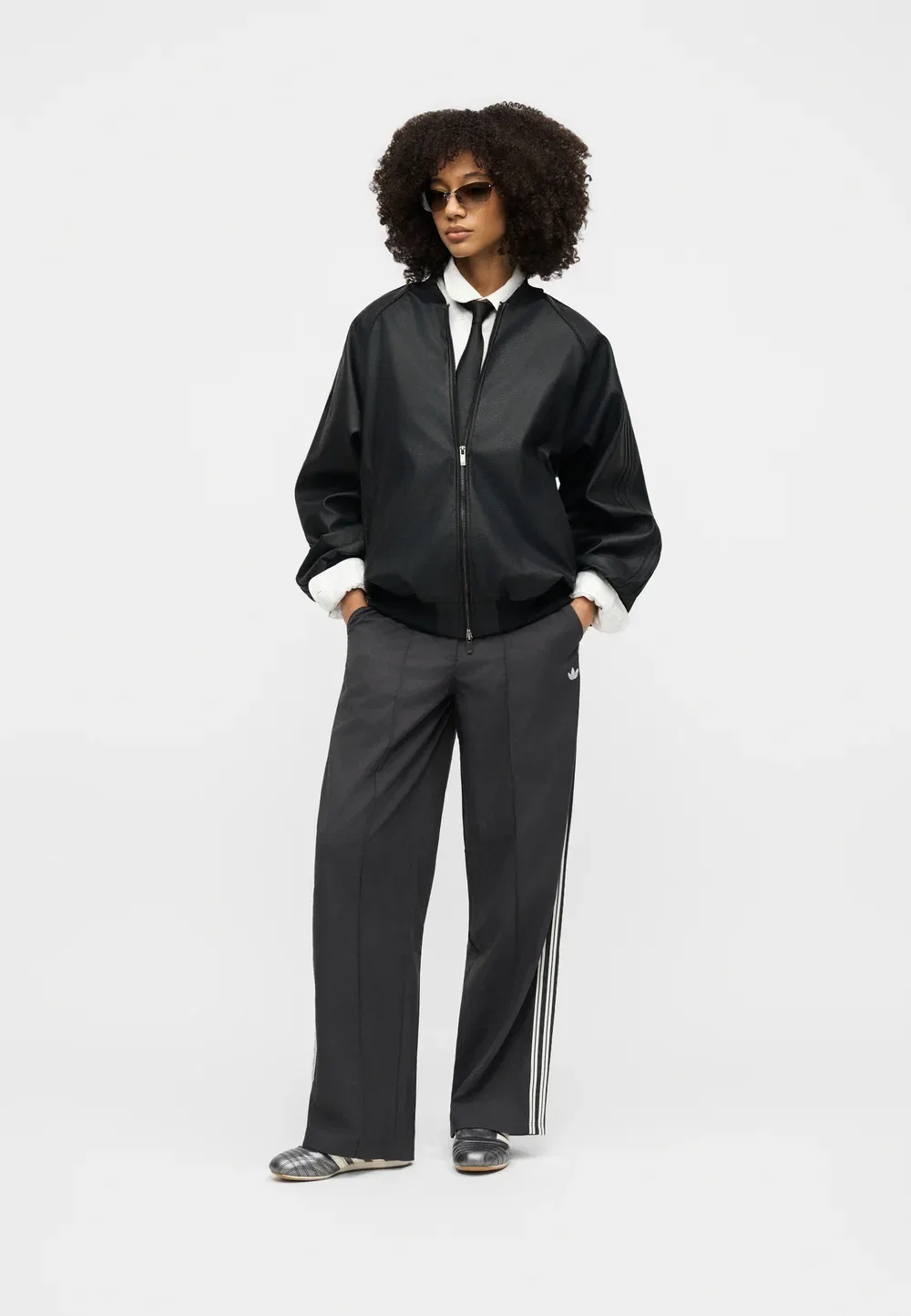 Куртка-Бомбер Adidas Originals, Black/Maroon — фото 2