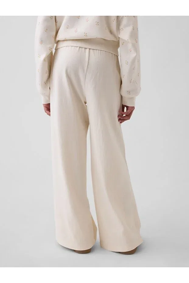 Детские широкие спортивные штаны для девочек Relaxed Fit Gap, Off White-000 — фото 3