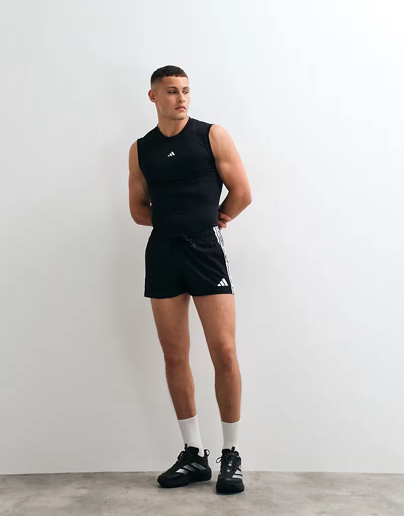 Облегающая тренировочная майка Adidas Training TechFit, черный — фото 3