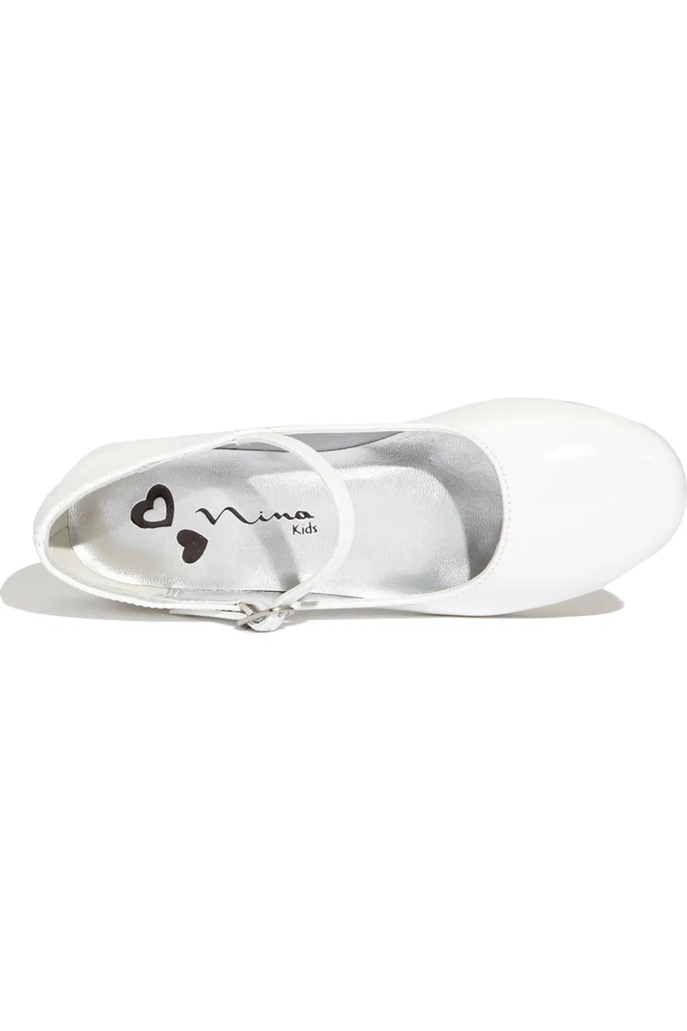 Детские туфли мэри-джейн на каблуке Seeley Nina, White Patent — фото 3