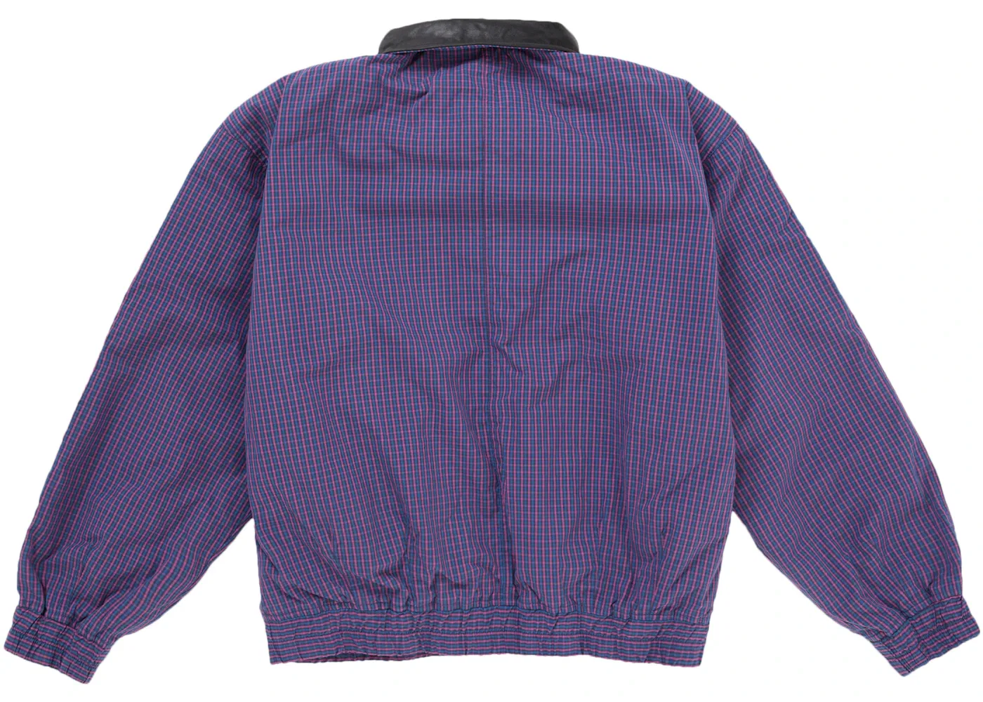 Мужская куртка с воротником из кожи Supreme Jacket (SS25), Blue Plaid — фото 4