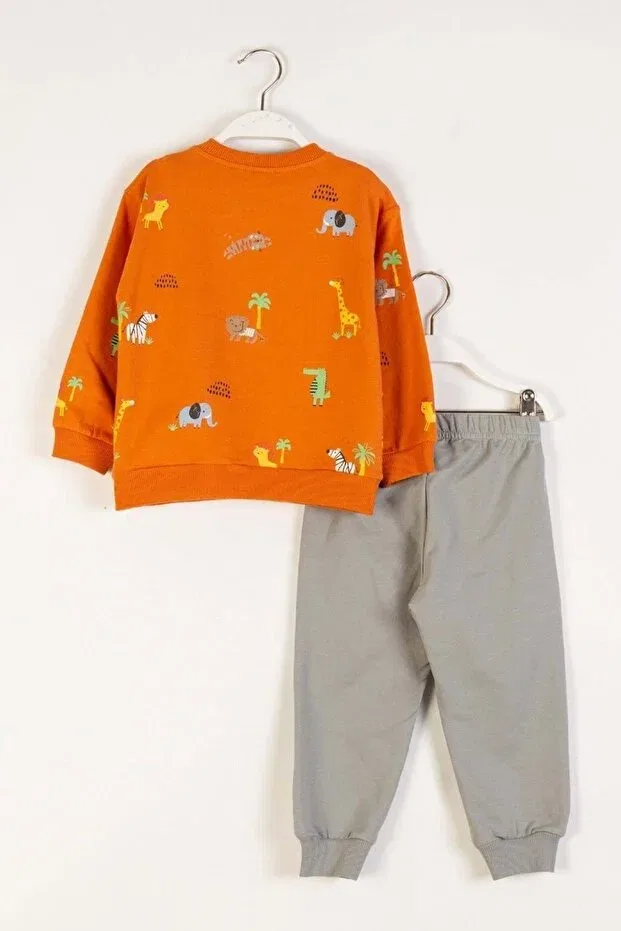 Детский спортивный костюм для мальчиков с принтом Wakawakakidsstore, Oranj — фото 2