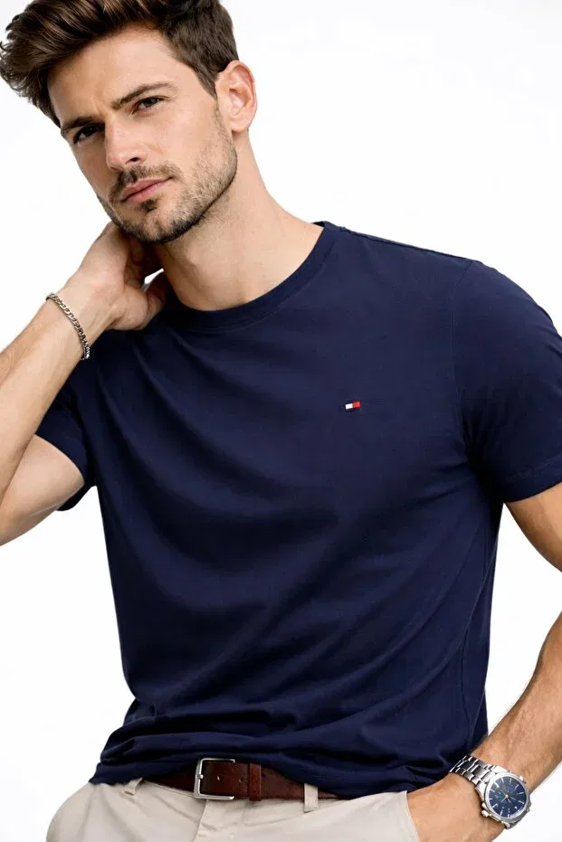Мужская футболка с коротким рукавом Tommy Hilfiger, Lacivert003