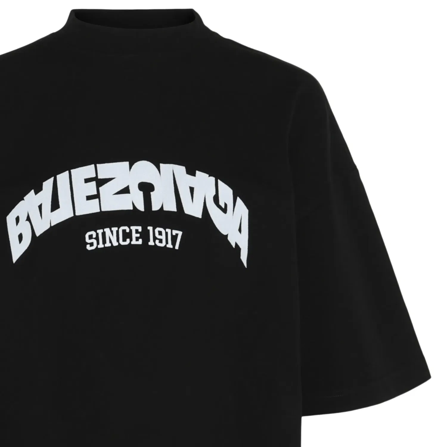 Платье-футболка Balenciaga Oversized с откидной задней частью и логотипом, черный — фото 3