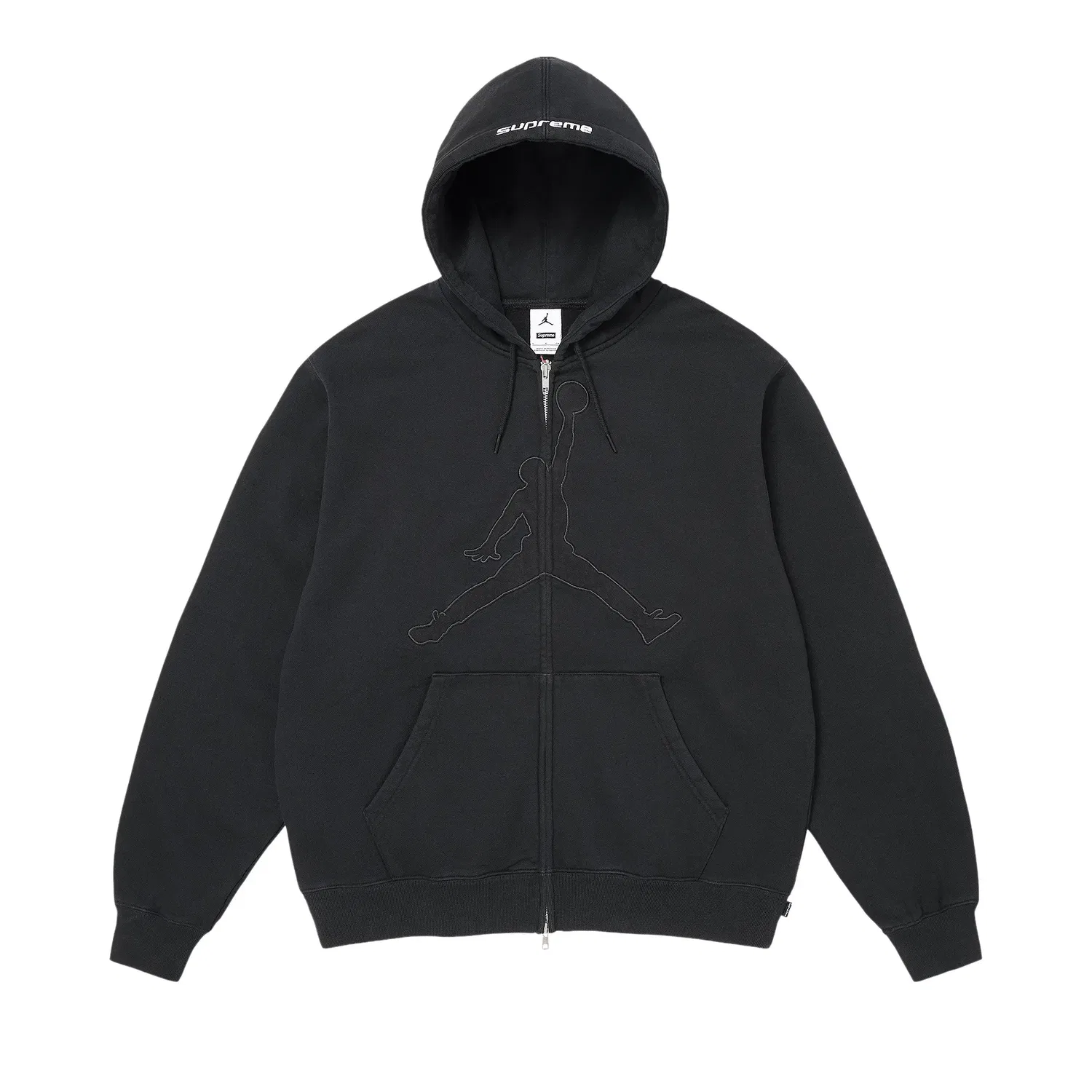 Толстовка Supreme x Jordan на молнии с капюшоном, черный