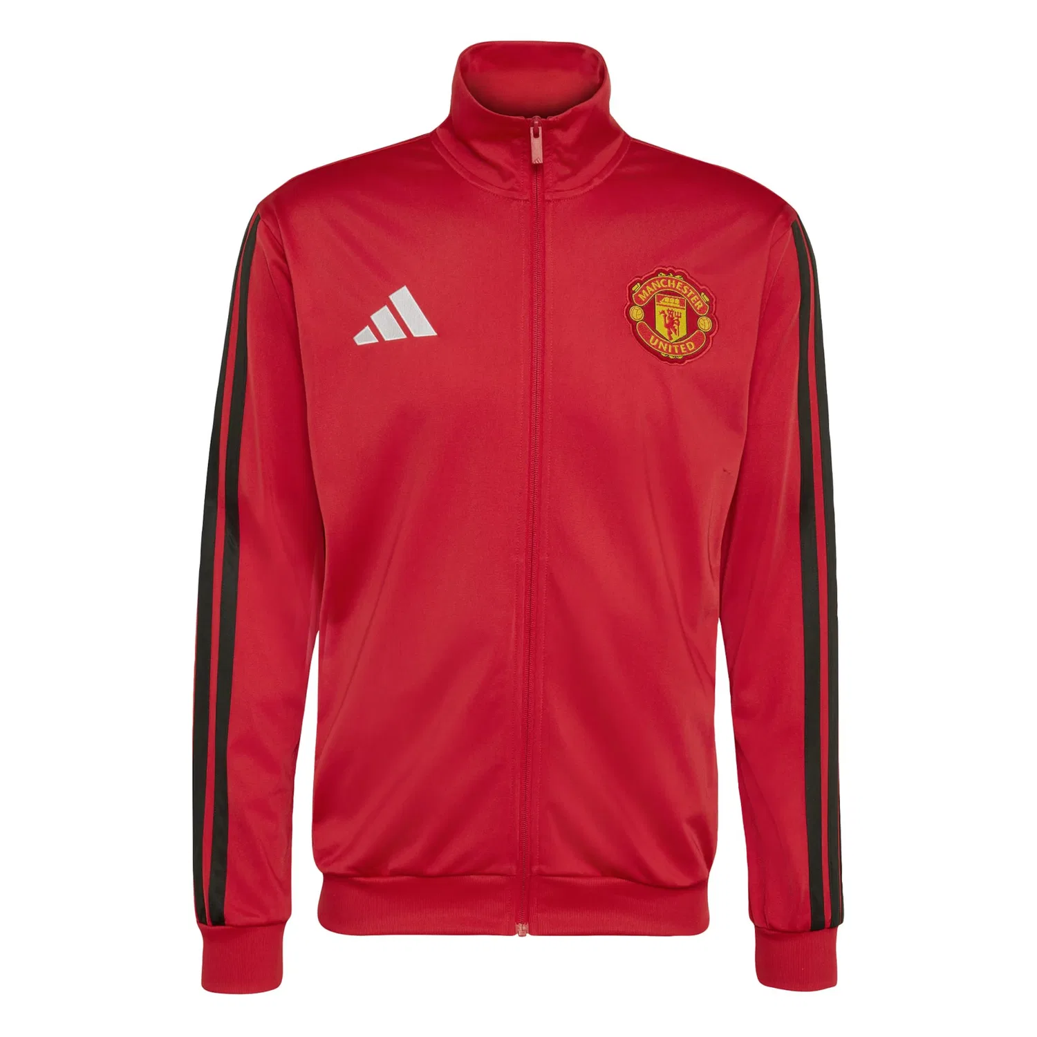 Спортивная толстовка на молнии Adidas Performance Manchester United DNA красного цвета