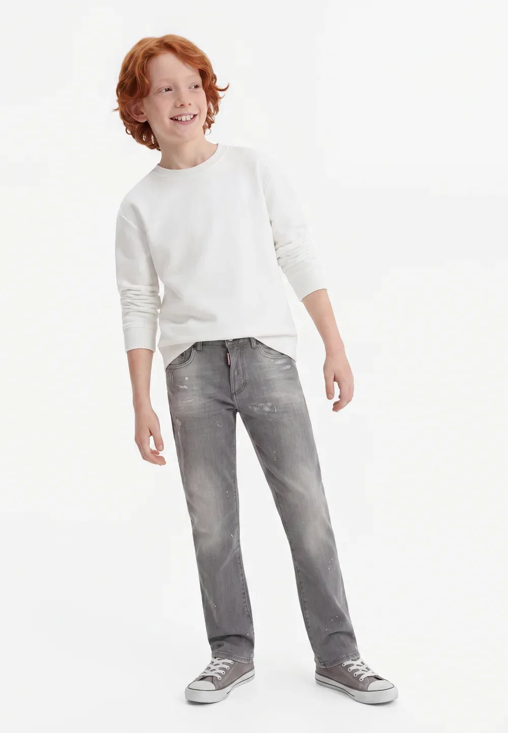 Американские джинсы - прямые джинсы Dsquared2, Grey Denim