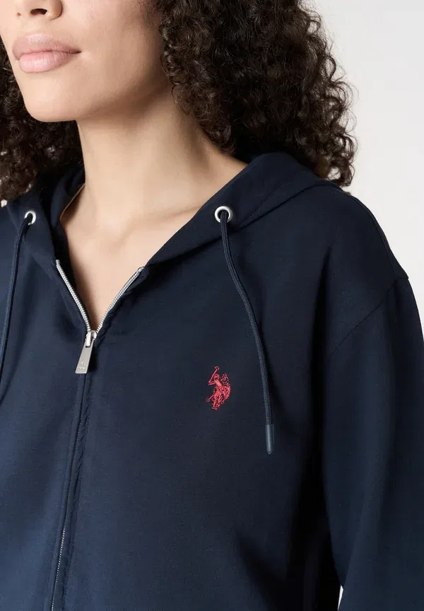 Худи на молнии, хлопок 95%, U.S. Polo Assn., синий — фото 4